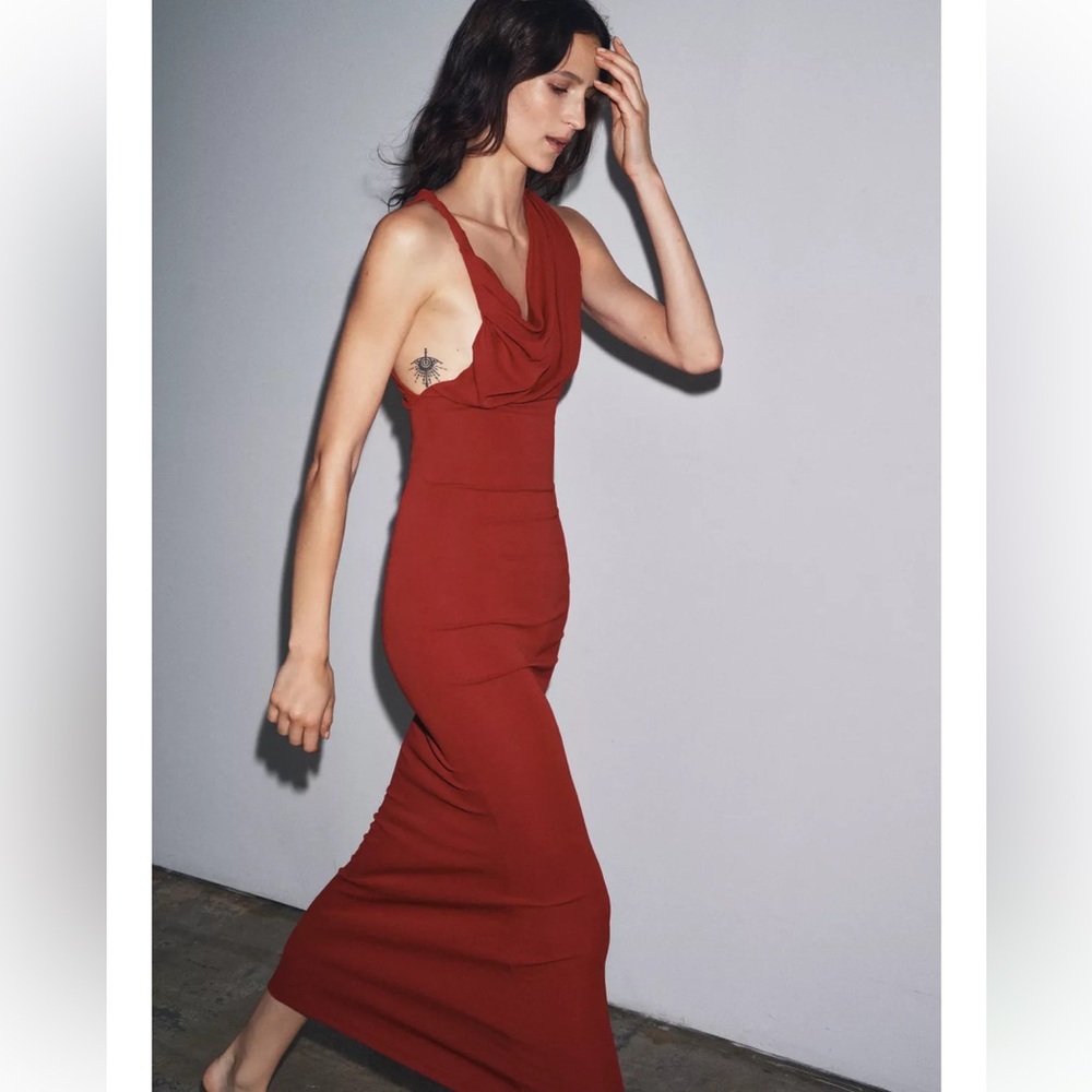 Zara Red Sleeveless Dress